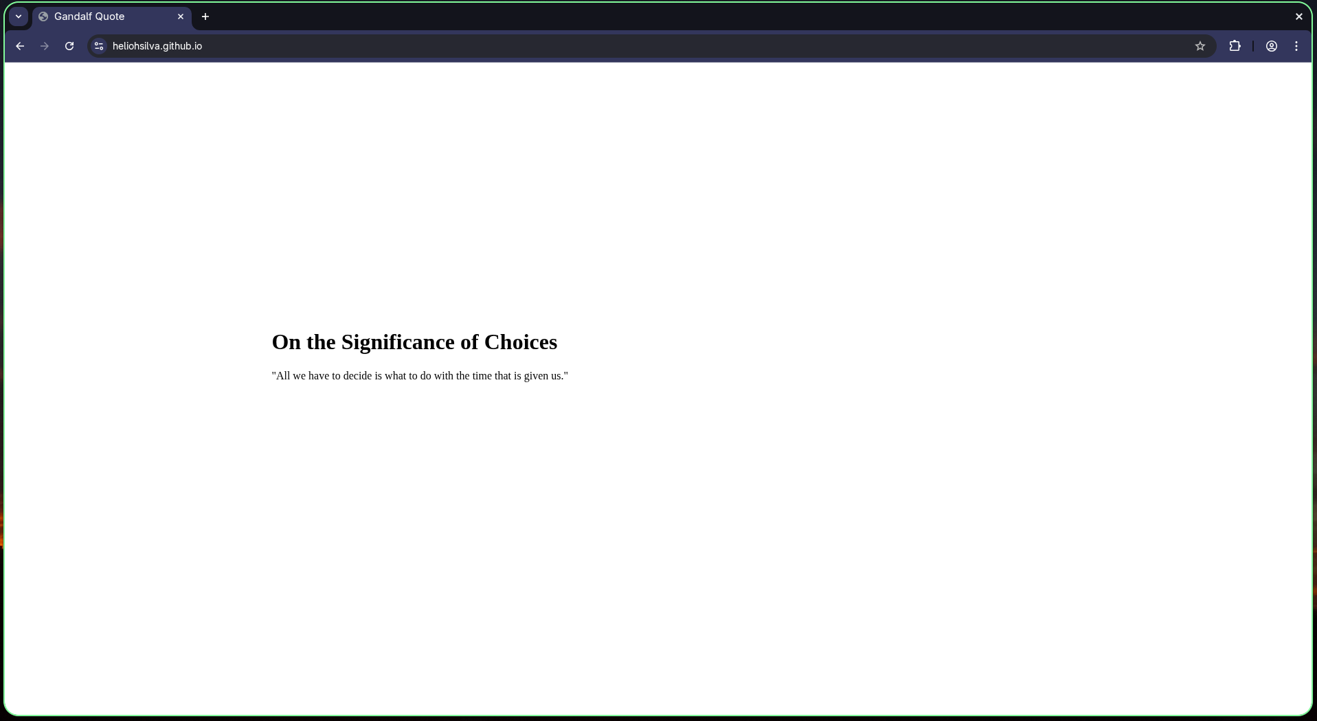 Resultado final do site